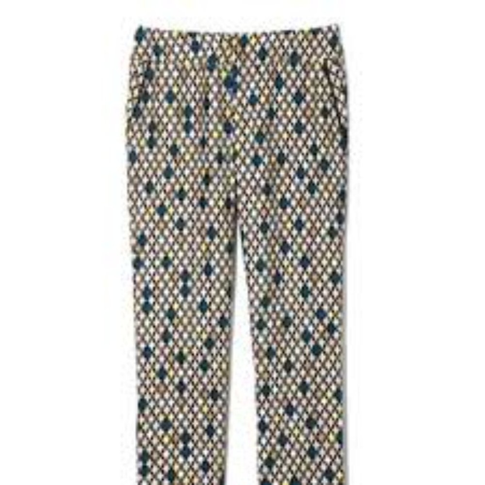 Piamita Brigitte Geometric Print Silk Pants